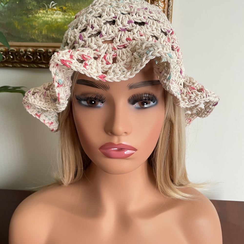 Multicolor Crochet Sun Bucket Hat